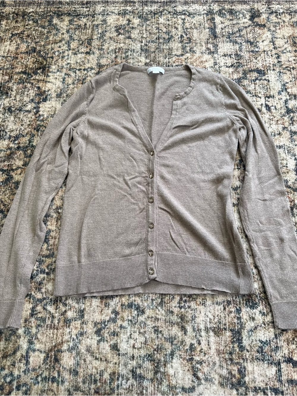 New York & Company Taupe Button-Front Women's Cardigan